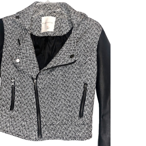 NWOT - Sound & Matter Jacket Tweed Faux Leather - Picture 5 of 7